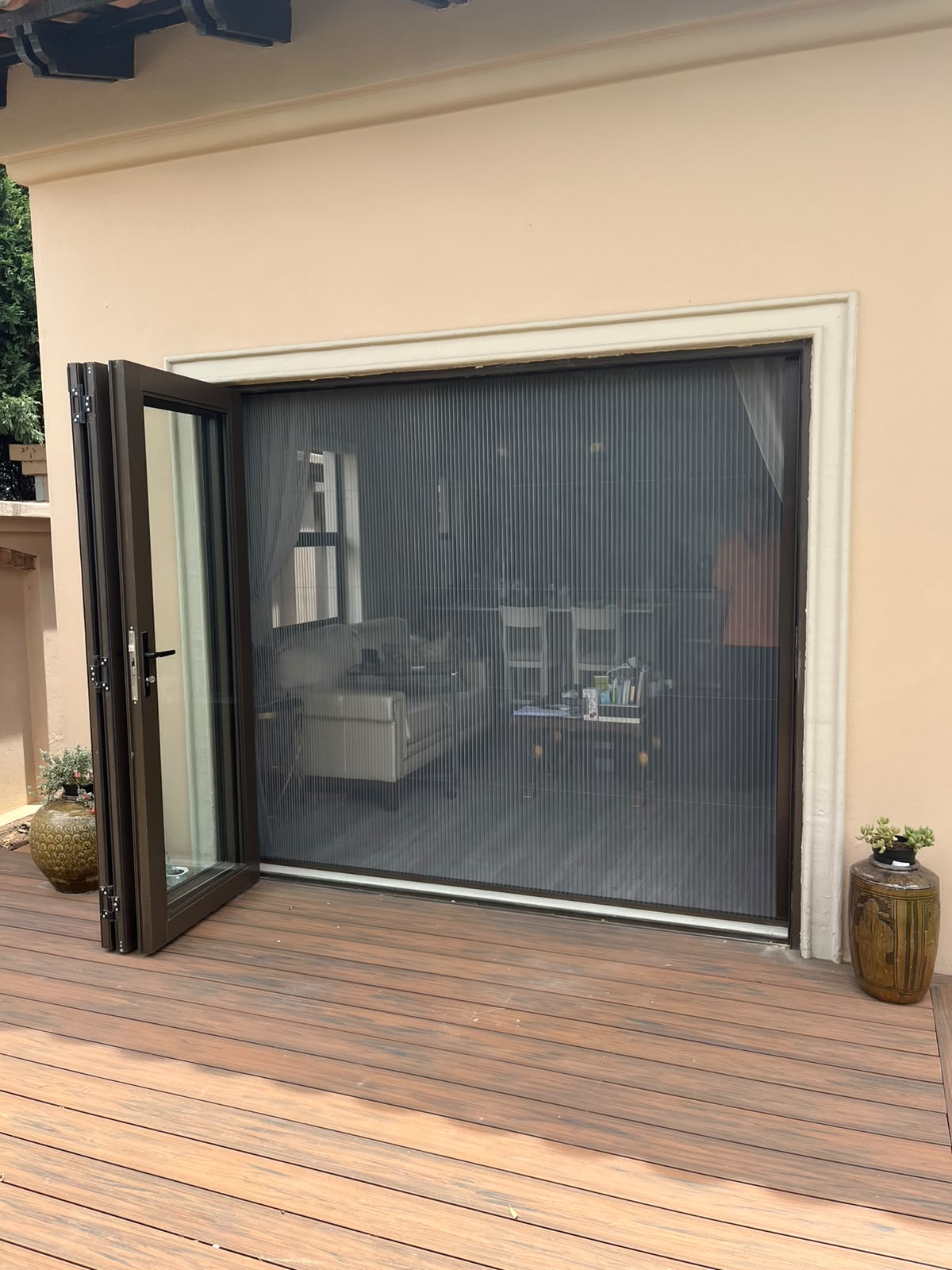 Fold Door flyscreen installation 1